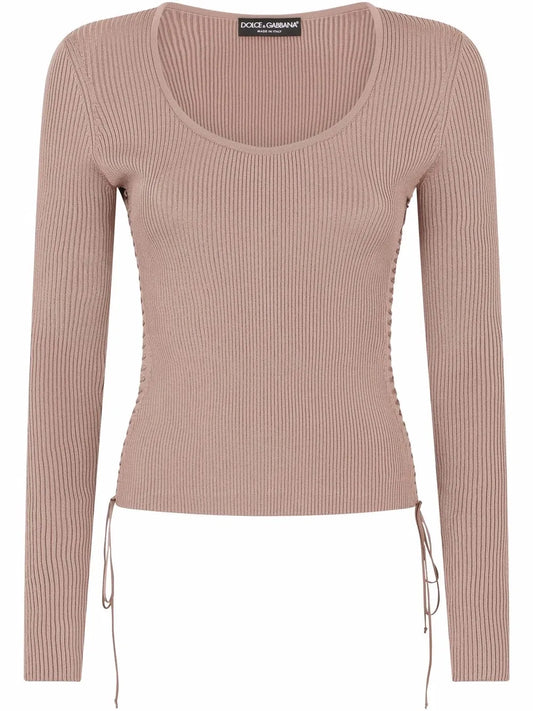 Lace-Up Ribbed Jumper