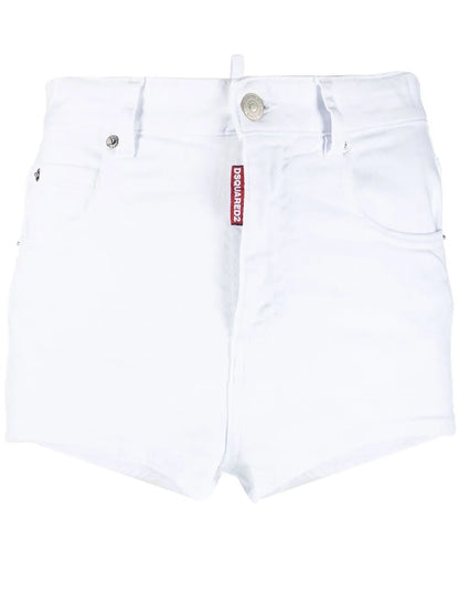 Honey Logo-Patch Denim Mini Shorts