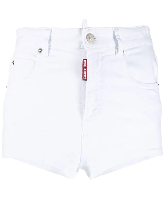 Honey Logo-Patch Denim Mini Shorts