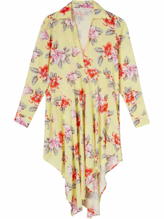 Hibiscus Floral-Print Shirtdress