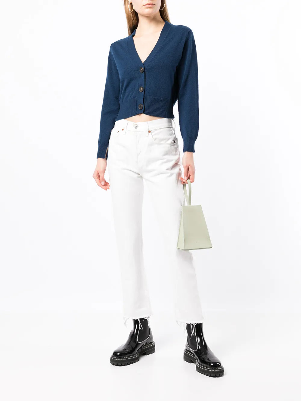 Cropped Button-Up Cardigan