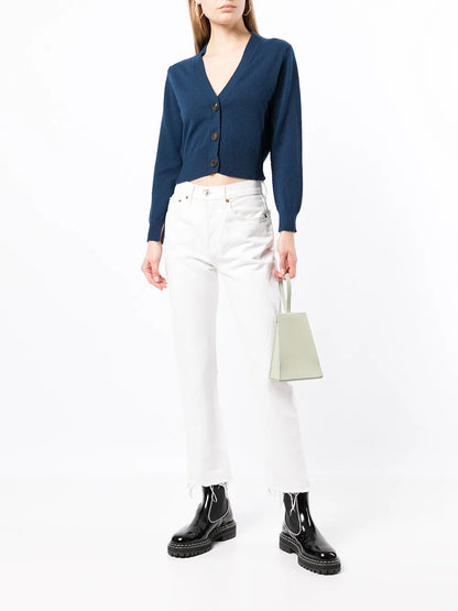 Cropped Button-Up Cardigan