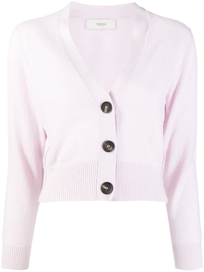 V-Neck Cropped Cashmere Cardigan