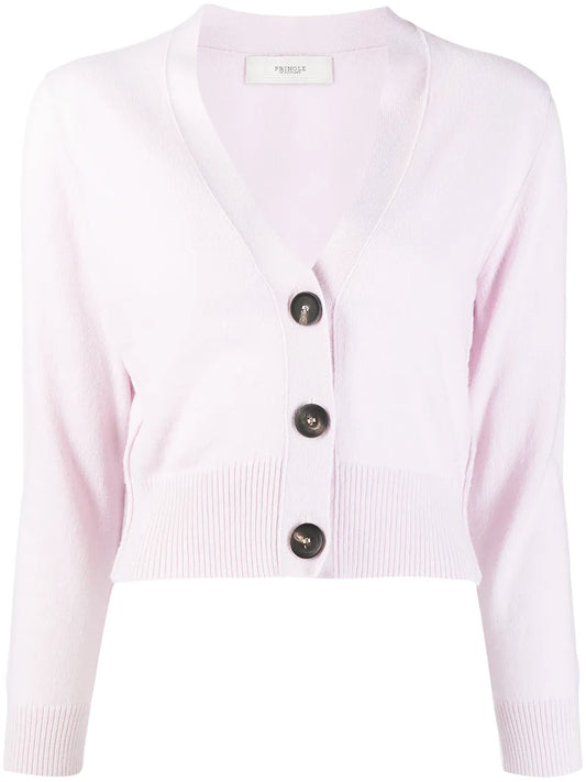 V-Neck Cropped Cashmere Cardigan