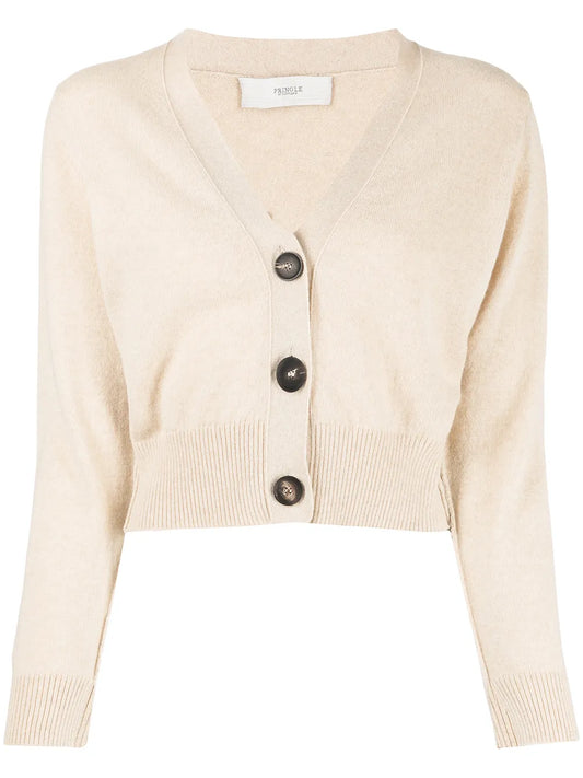 Cropped Button-Up Cardigan