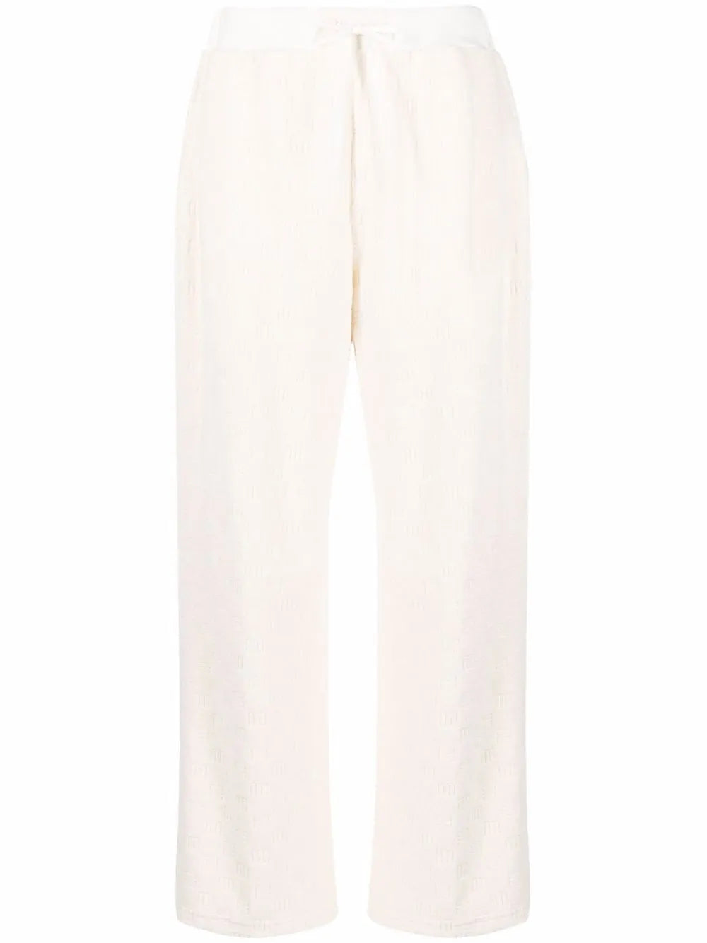 Monogram-Pattern Terrycloth Wide-Leg Trousers