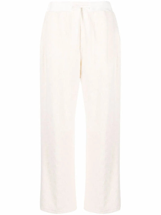 Monogram-Pattern Terrycloth Wide-Leg Trousers