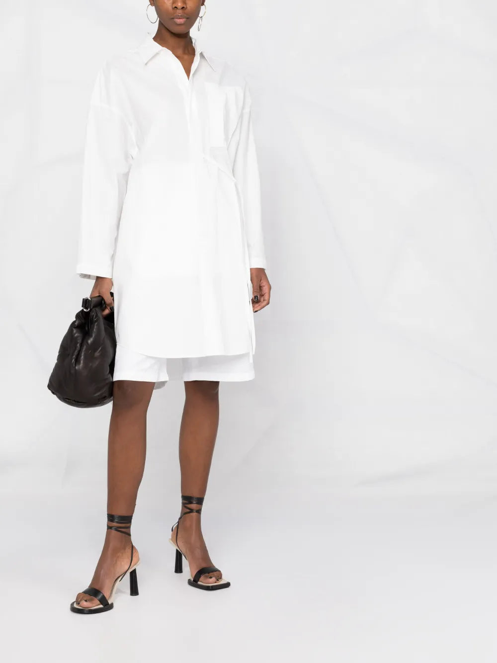 Oversized Waist-Tie Shirt Dress