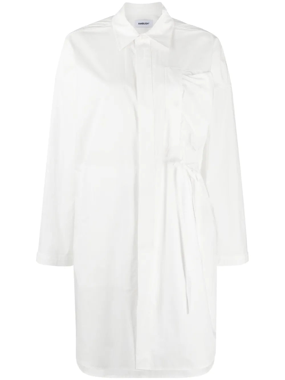 Oversized Waist-Tie Shirt Dress