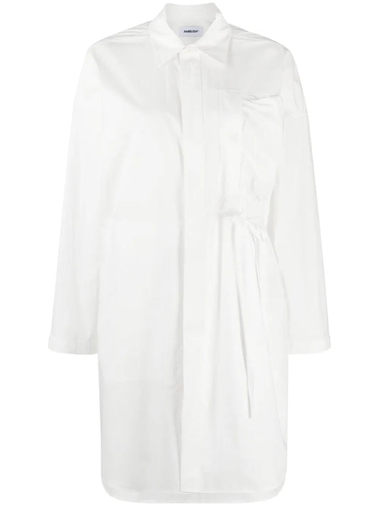 Oversized Waist-Tie Shirt Dress