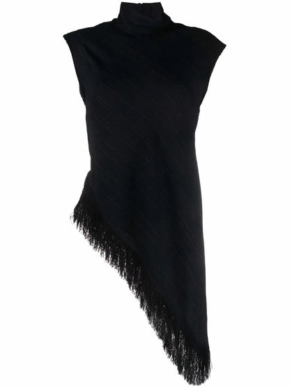 Textured Fringed Asymmetric Top