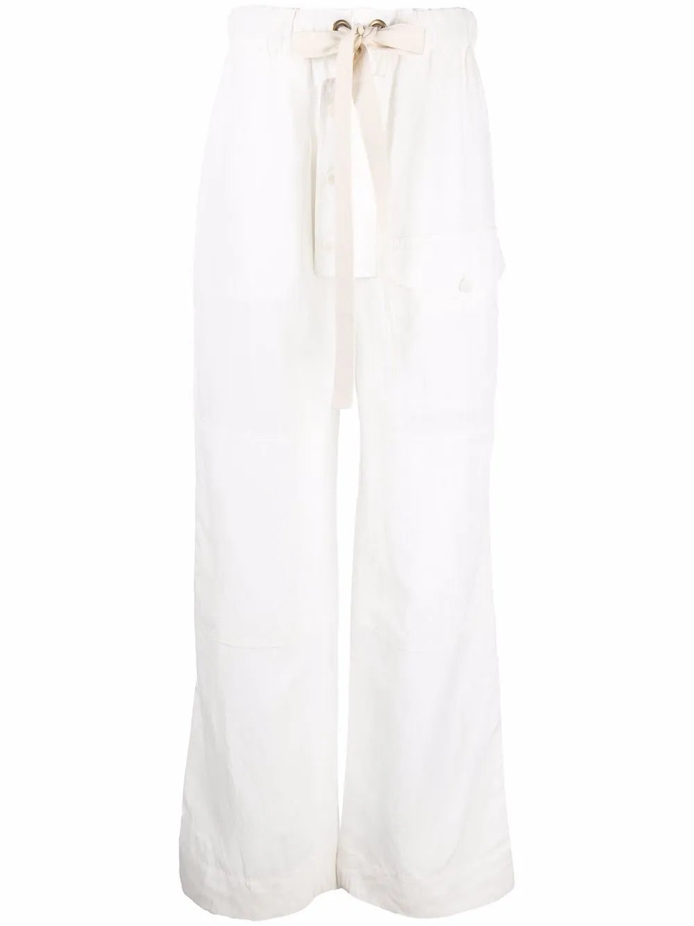 Flap Pockets Straight-Leg Trousers