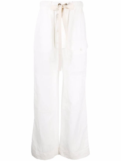 Flap Pockets Straight-Leg Trousers