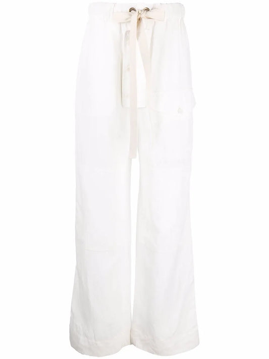 Flap Pockets Straight-Leg Trousers