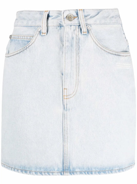 Logo-Print Denim Skirt