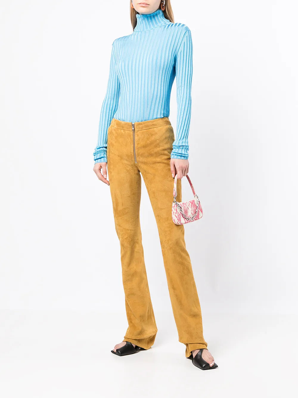 Rhea Roll-Neck Ribbed Knit Jumper