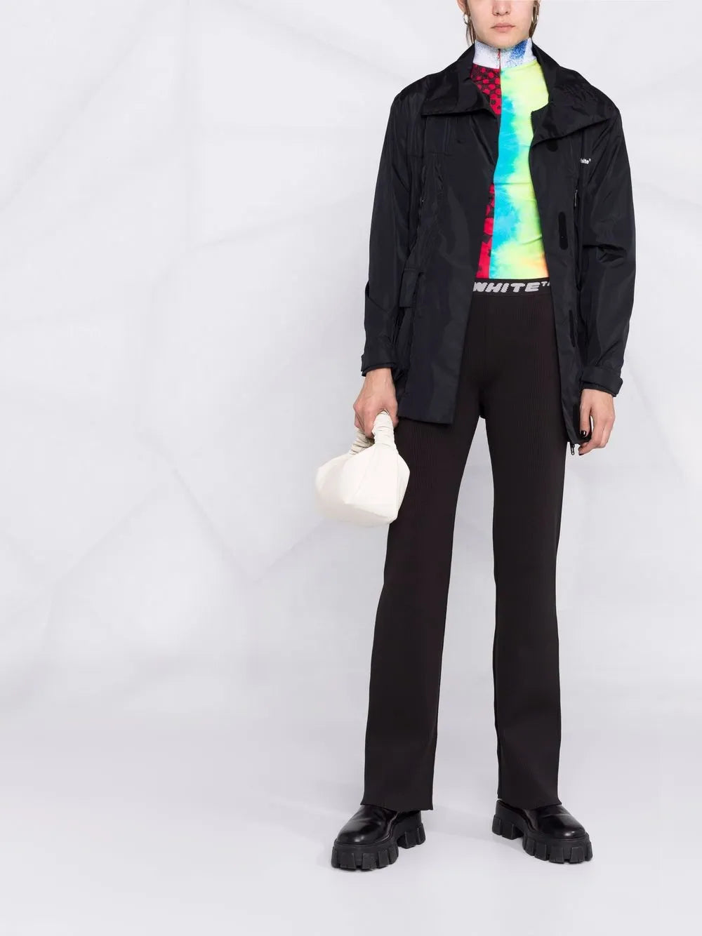 Logo-Tape Ribbed-Knit Trousers