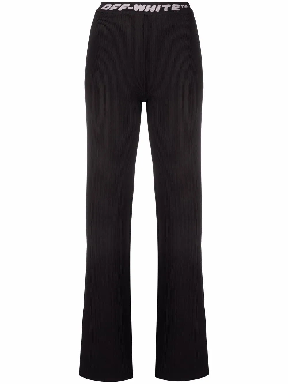 Logo-Tape Ribbed-Knit Trousers