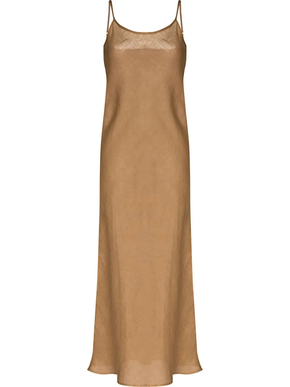 U-Neck Sleeveless Linen Midi Dress