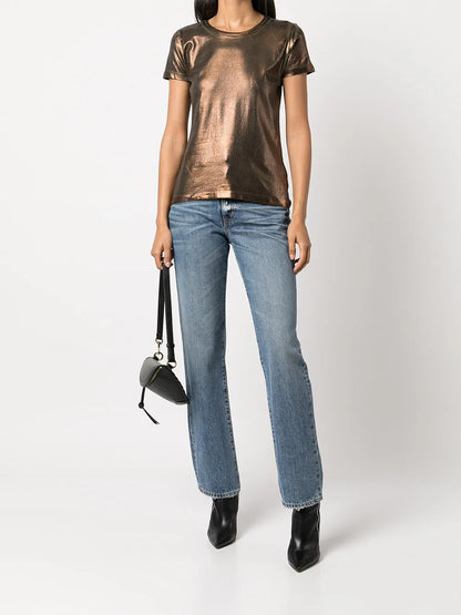 Metallic Cotton T-Shirt