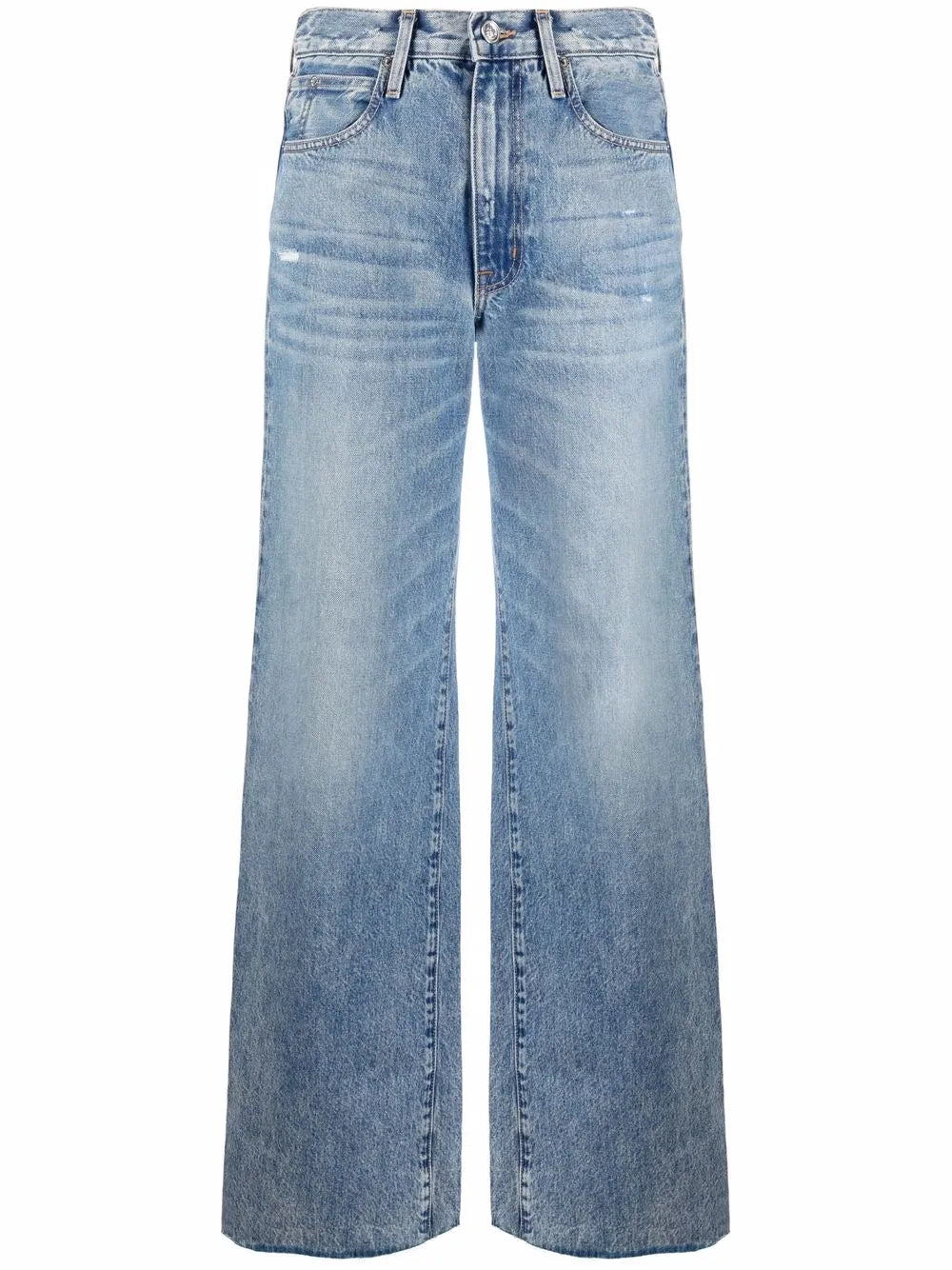 Grace Frayed Wide-Leg Jeans