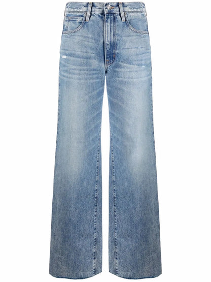 Grace Frayed Wide-Leg Jeans