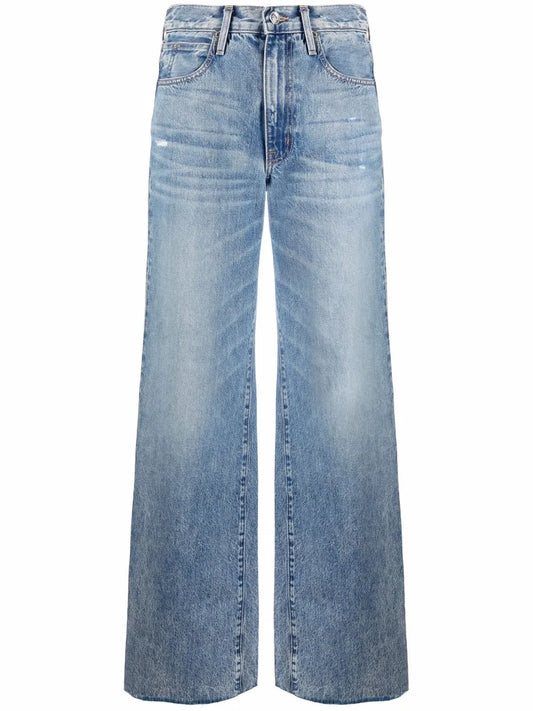 Grace Frayed Wide-Leg Jeans
