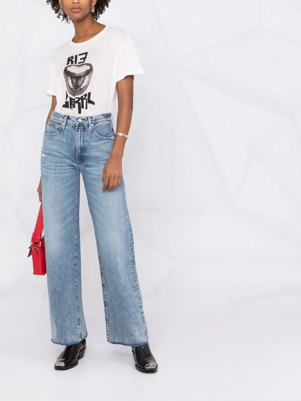 Grace Frayed Wide-Leg Jeans