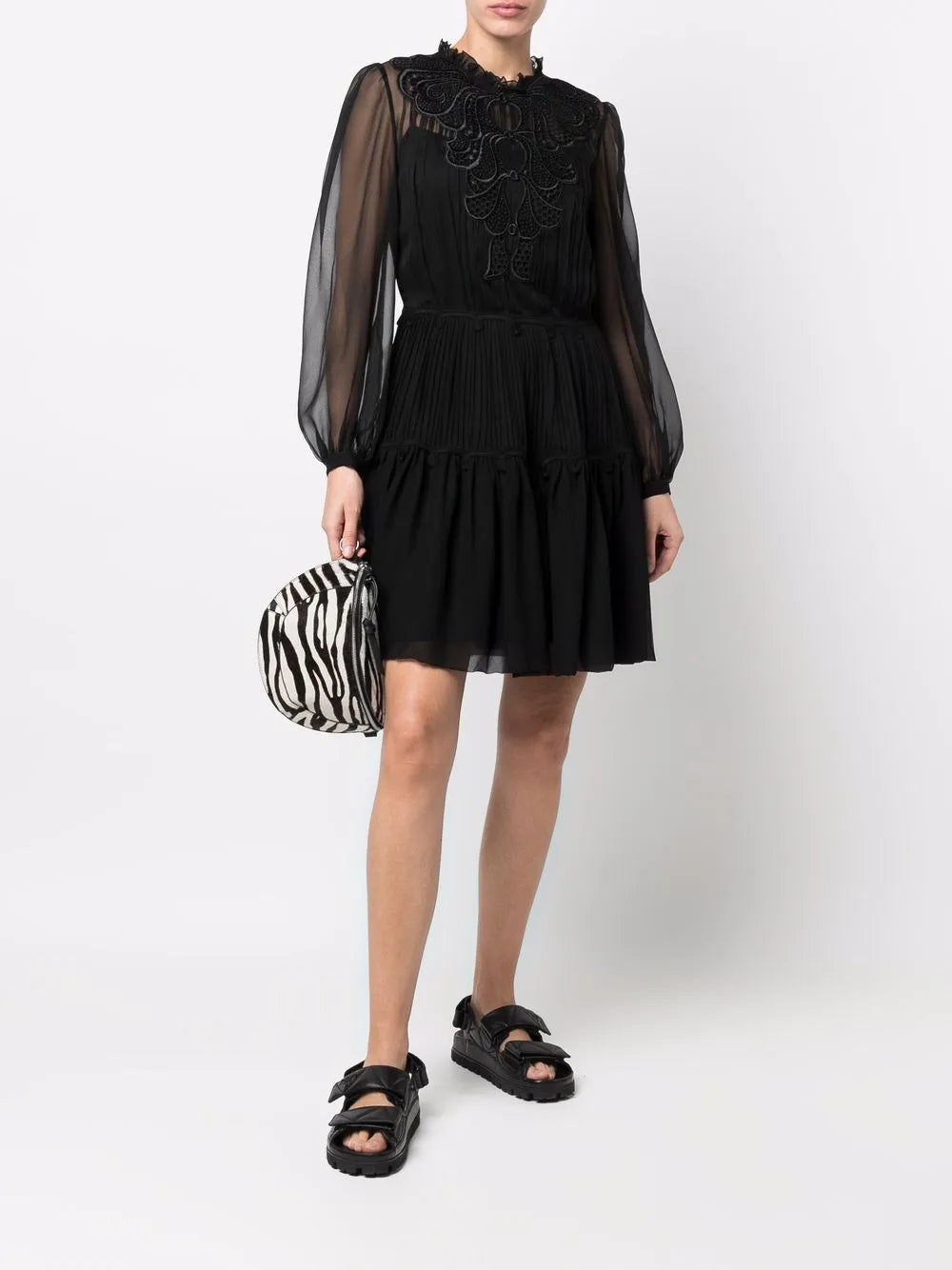 Sheer Lace Detail Dress