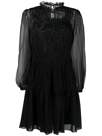 Sheer Lace Detail Dress