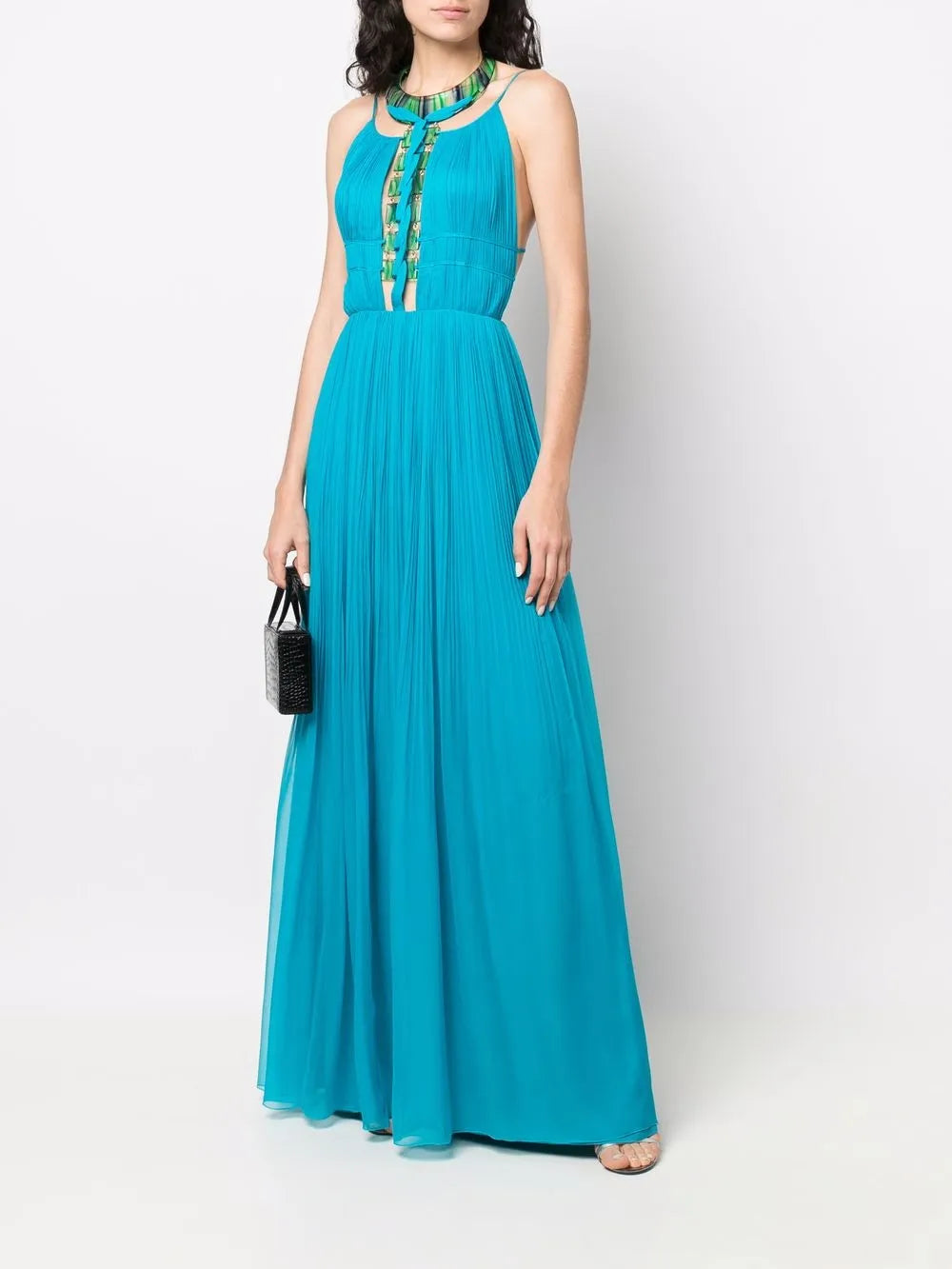 Pleated Sleeveless Maxi Dress