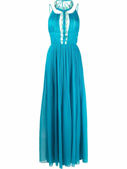 Pleated Sleeveless Maxi Dress
