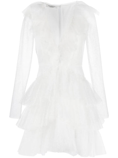 V-Neck Ruffled Dress