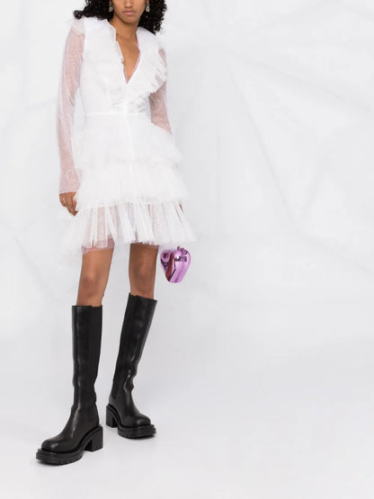 V-Neck Ruffled Dress