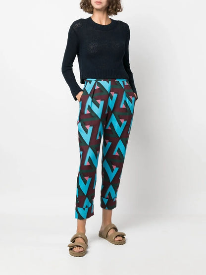 Westside Abstract-Print Trousers