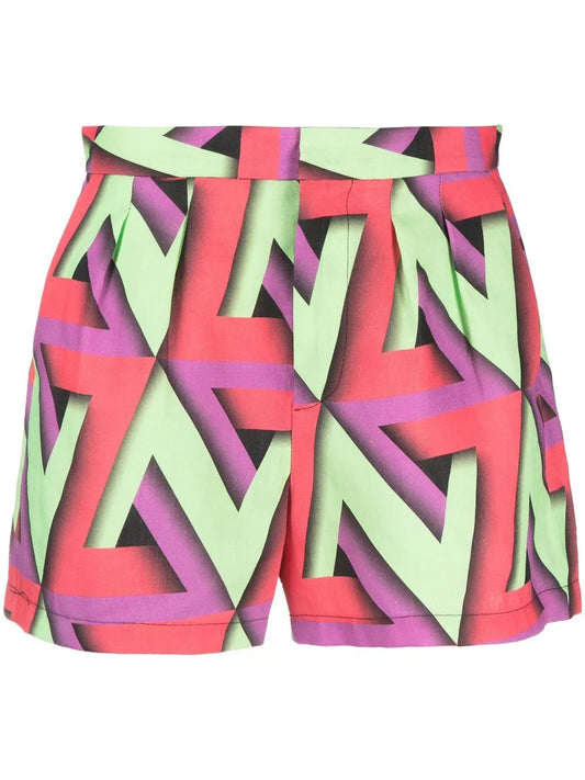 Abstract-Print Shorts