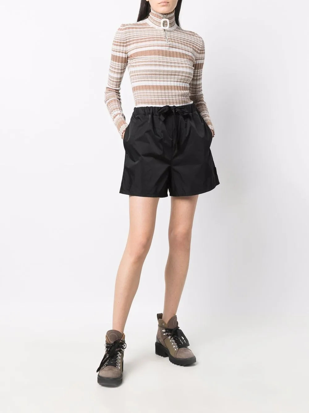 High-Waisted Drawstring Shorts