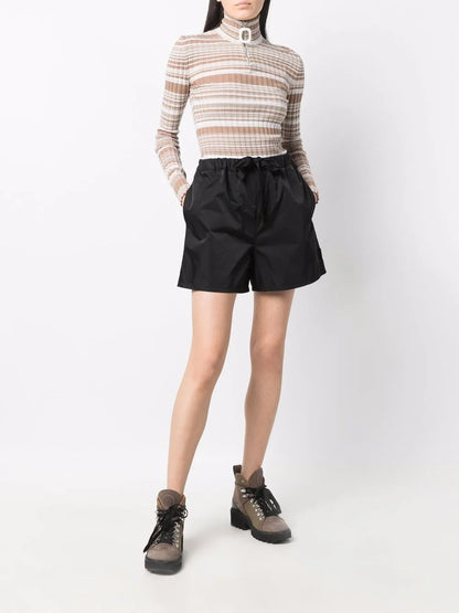 High-Waisted Drawstring Shorts