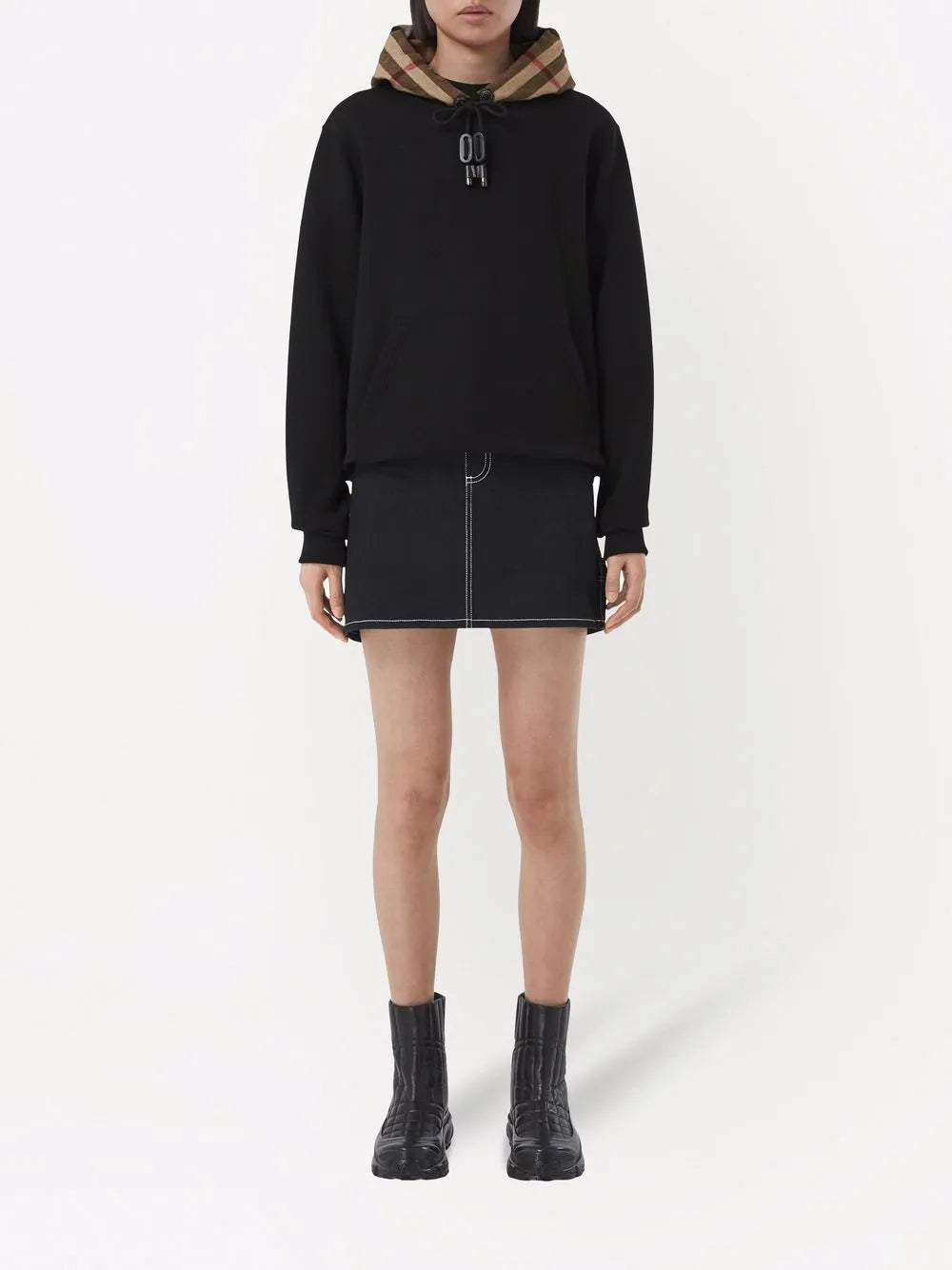 Vintage-Check Cotton Hoodie