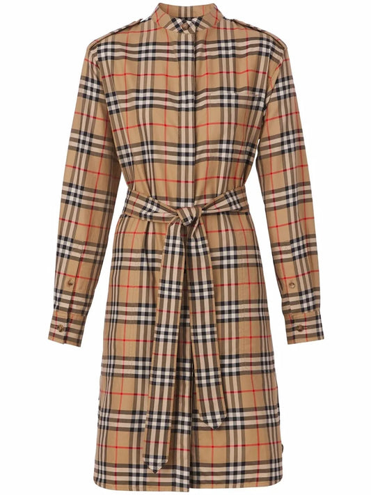 Vintage Check Shirt Dress