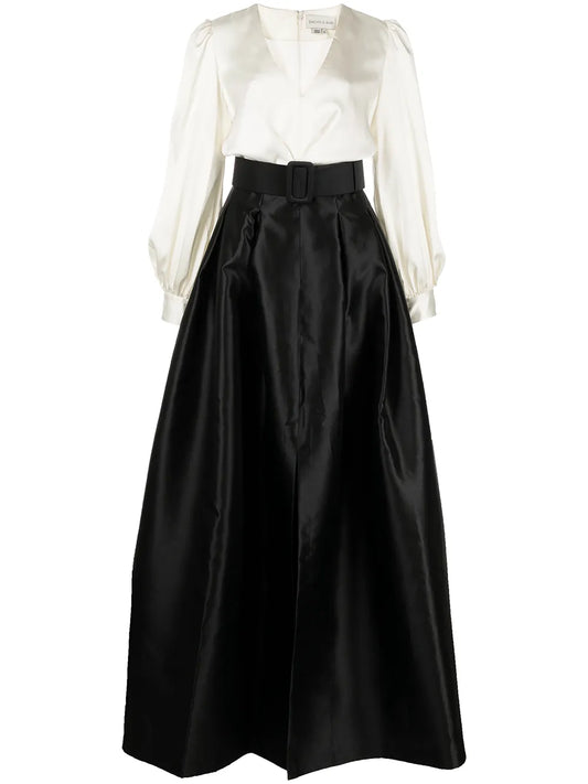 Zoe Colour-Block Satin Gown
