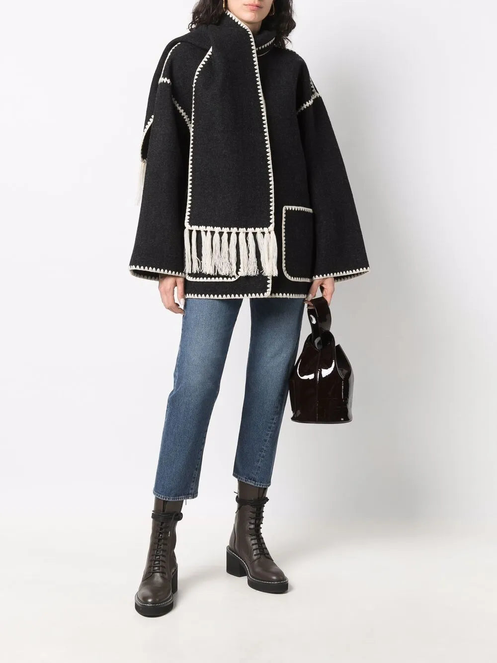 Embroidered Scarf Jacket