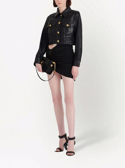 High-Waisted Gathered Skirt
