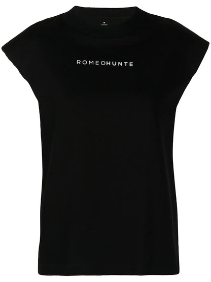 Logo-Print Padded-Shoulder T-Shirt