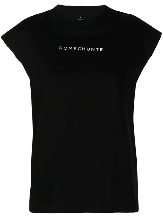 Logo-Print Padded-Shoulder T-Shirt
