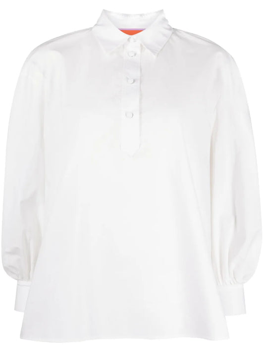 Poet-Sleeve Poplin Blouse