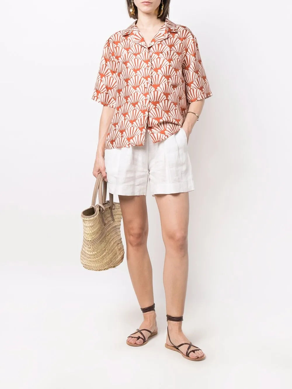Shell-Print Short-Sleeve Shirt