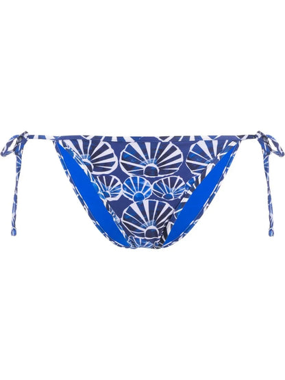 Graphic-Print String Bikini Bottoms