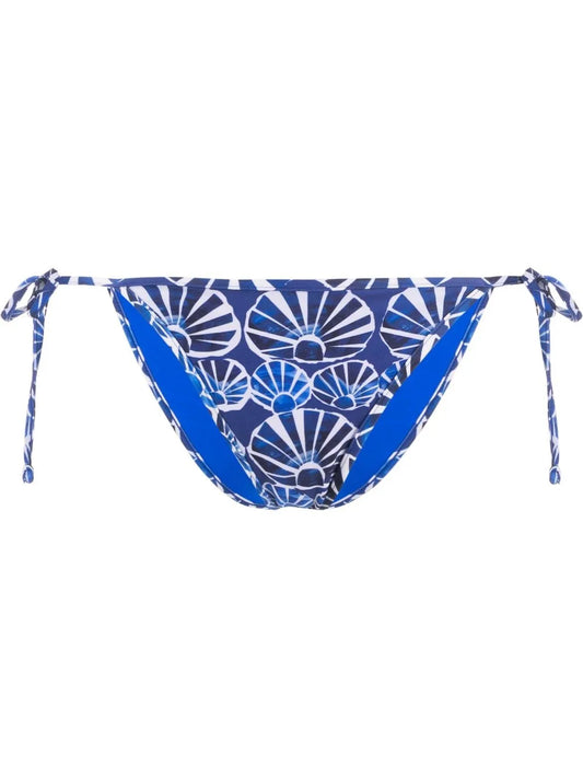Graphic-Print String Bikini Bottoms