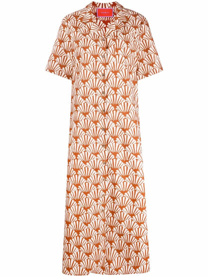 Ventaglio-Print Bowling Dress